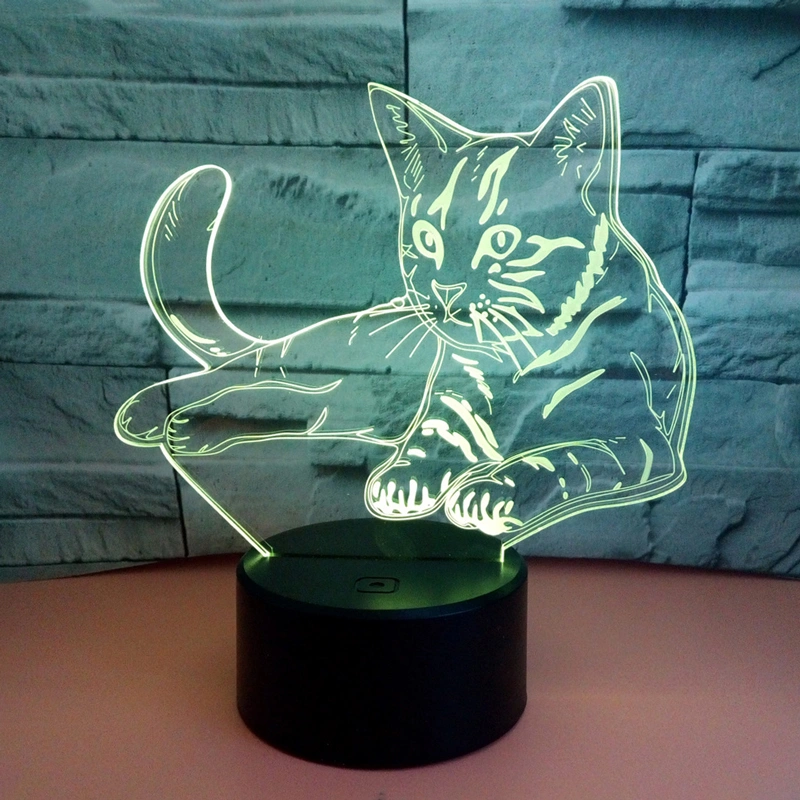 アクリル3Dキティナイトライト子供部屋の装飾はランプライトを導きました 
