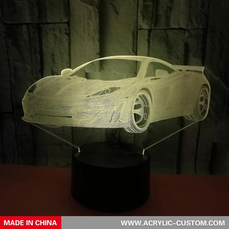 7色変更のアクリル3Dスポーツカーベッドサイドナイトライト 