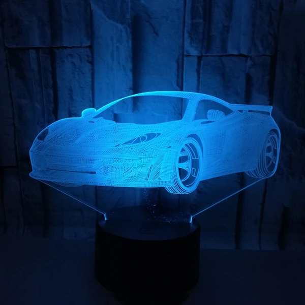 7色変更のアクリル3Dスポーツカーベッドサイドナイトライト