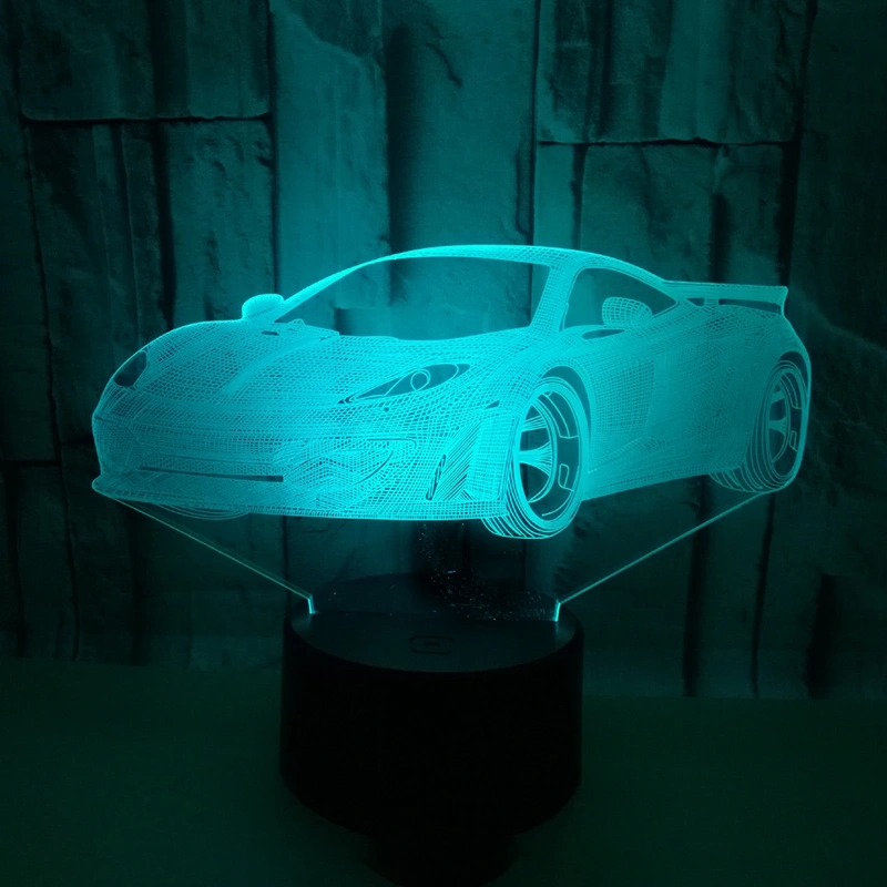 7色変更のアクリル3Dスポーツカーベッドサイドナイトライト 