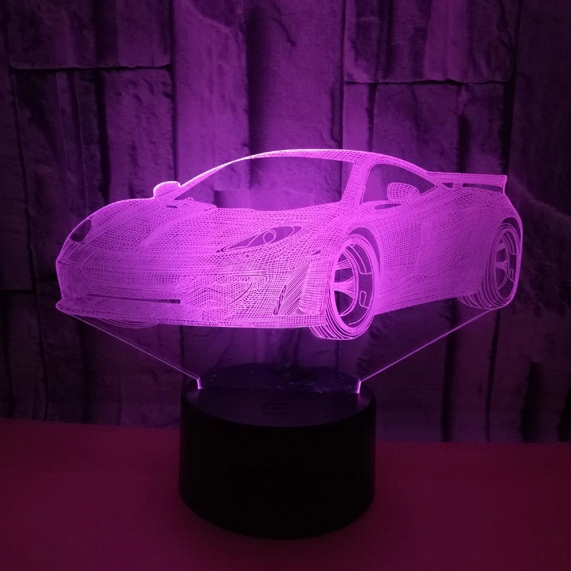 7色変更のアクリル3Dスポーツカーベッドサイドナイトライト 