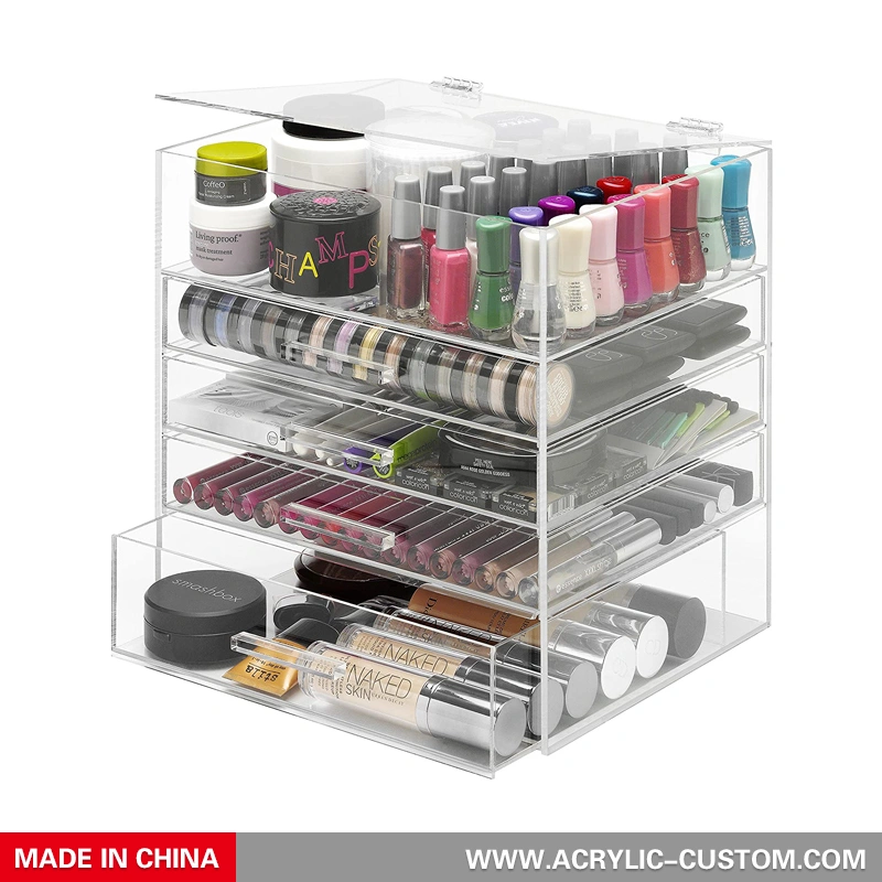 引き出し付きの安い化粧アクリルオーガナイザー、大型アクリルオーガナイザー 