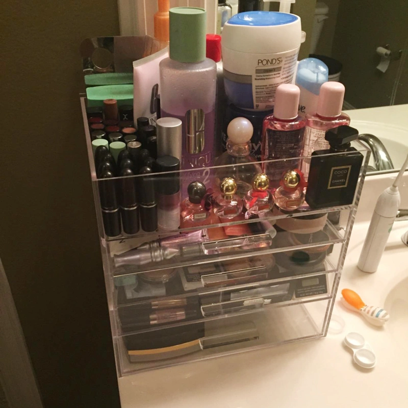 引き出し付きの安い化粧アクリルオーガナイザー、大型アクリルオーガナイザー 