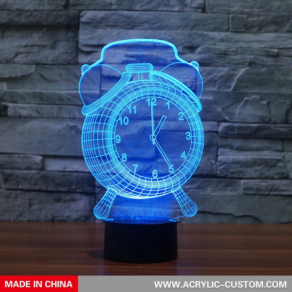 3D Night Light Acrylic LED Clock Decoration Lamp Light Custom