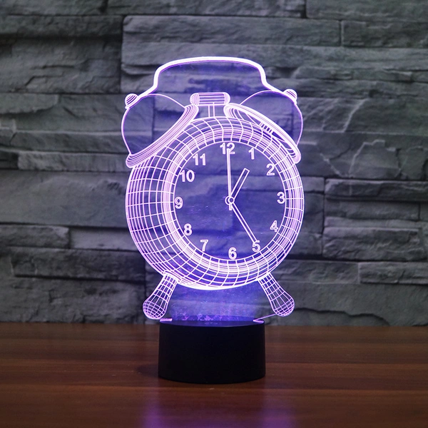 3D Night Light Acrylic LED Clock Decoration Lamp Light Custom
