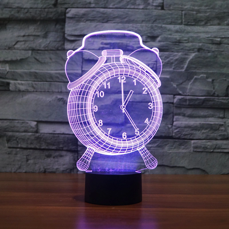 3D Nachtlicht Acryl LED Uhr Dekoration Lampe Licht benutzerdefinierte