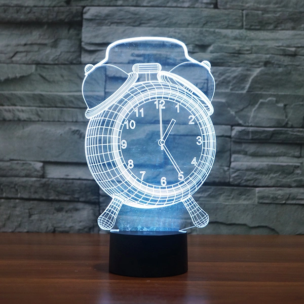 3D Night Light Acrylic LED Clock Decoration Lamp Light Custom