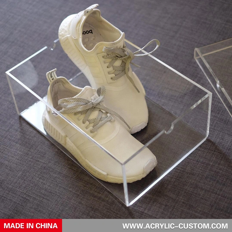 カスタムラグジュアリースニーカーディスプレイボックス、クリアアクリルシューズオーガナイザーボックス 