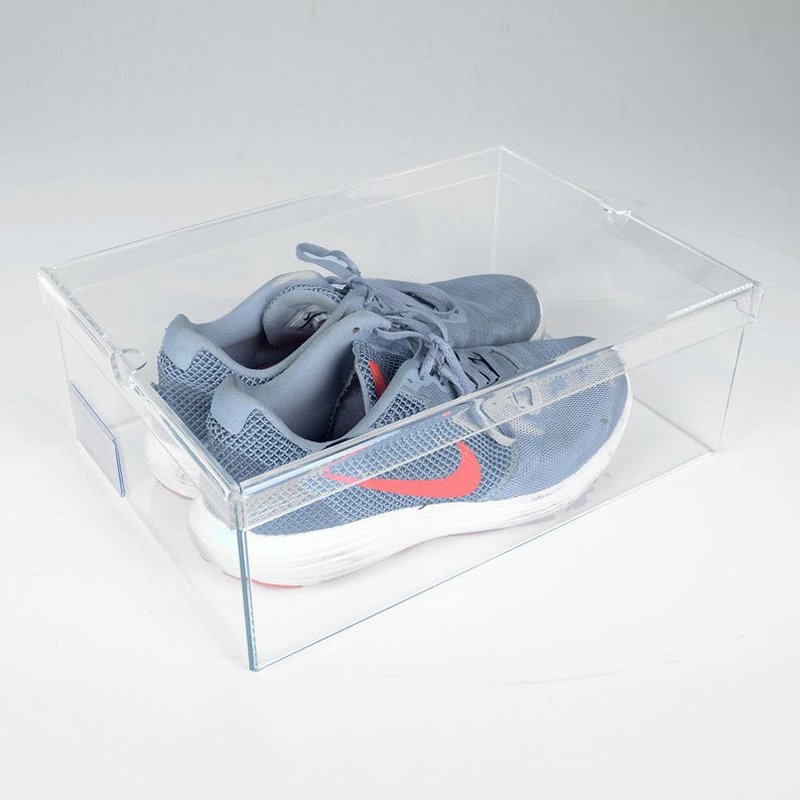 カスタムラグジュアリースニーカーディスプレイボックス、クリアアクリルシューズオーガナイザーボックス 