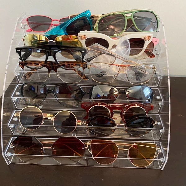 6 Layer Clear Eyeglasses Display Case Sunglasses Stand