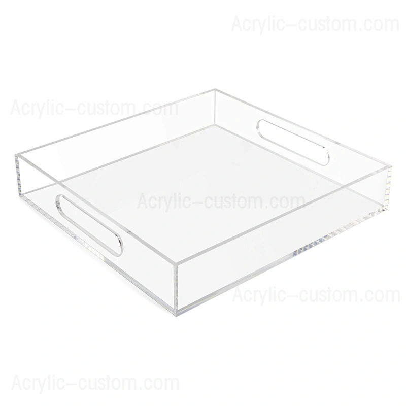 Acrylic Factory Wholesale Clear Lucite Storage Tray with Handle