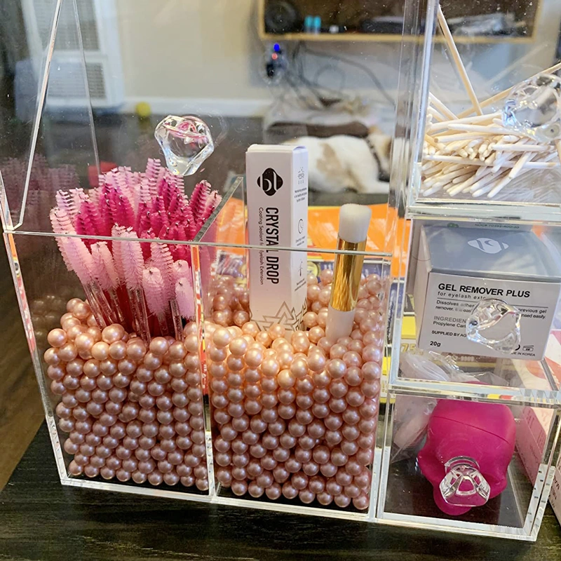 引き出し付き化粧ブラシ収納用アクリル化粧オーガナイザー 