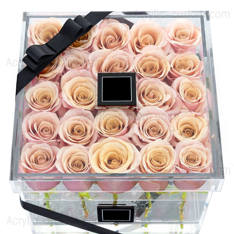 Прозрачная цветочная коробка - акриловая коробка для роз