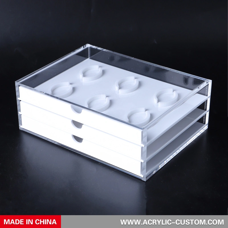 Прозрачный органайзер для ресниц, ящик для хранения накладных ресниц с 3 белыми ящиками