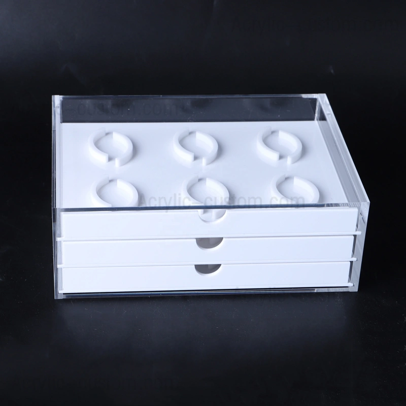 Прозрачный органайзер для ресниц, ящик для хранения накладных ресниц с 3 белыми ящиками
