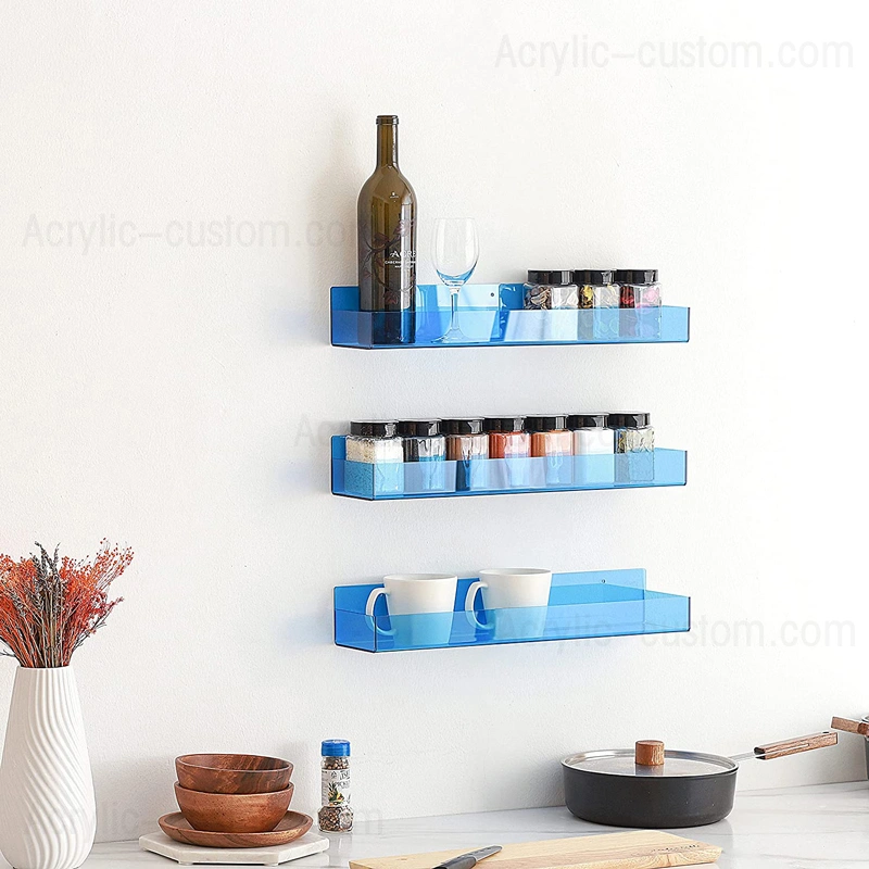 安いアクリル棚、ディスプレイ用の壁に取り付けられたフローティング棚 