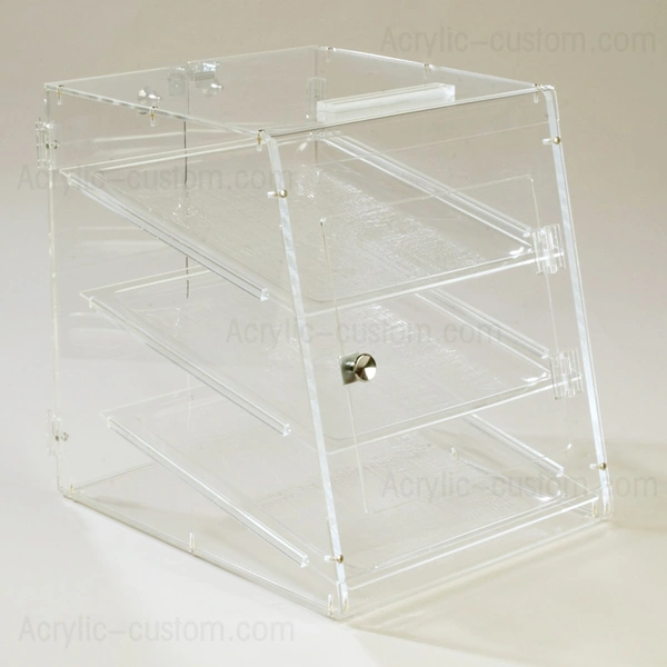 Clear Pastry Display Cabinet Wholesale, Acrylic Food Box with Tray