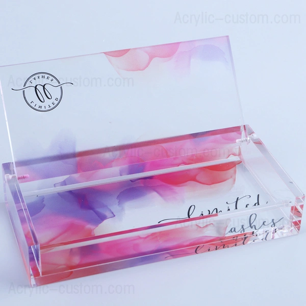Custom Eyelash Box Packaging, Acrylic Lash Box with Eyelash Tile