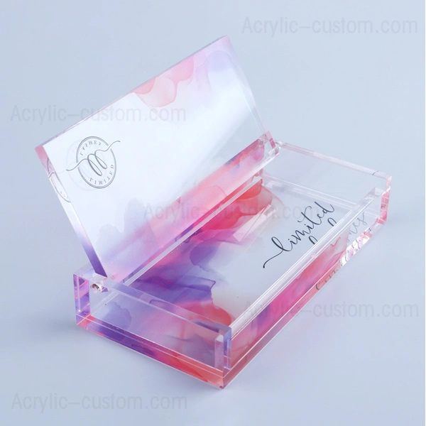 Custom Eyelash Box Packaging, Acrylic Lash Box with Eyelash Tile