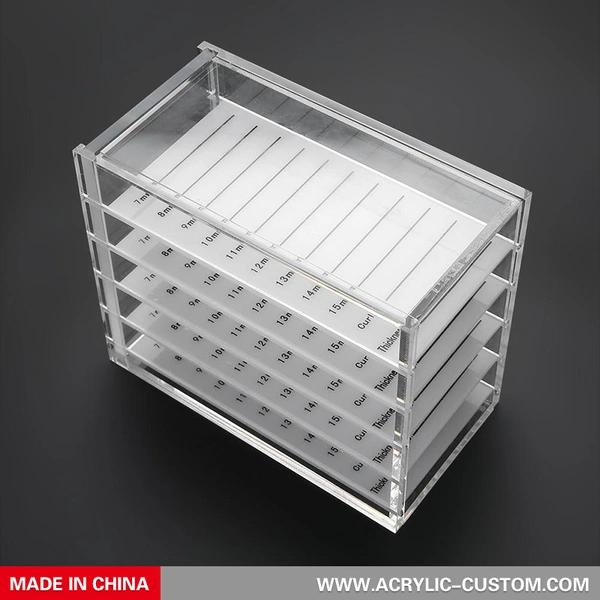 Lash Tray Organizer, Clear Eyelash Storage Boxes with Tiles
