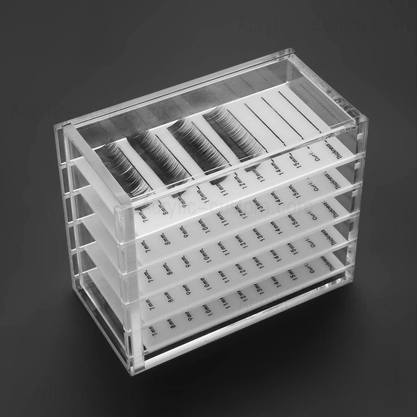 Lash Tray Organizer, Clear Eyelash Storage Boxes with Tiles