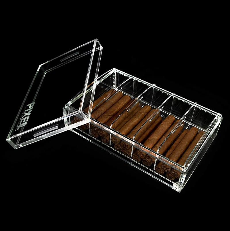 armario humidor de puros grande, humidor de acrílico transparente con tapa