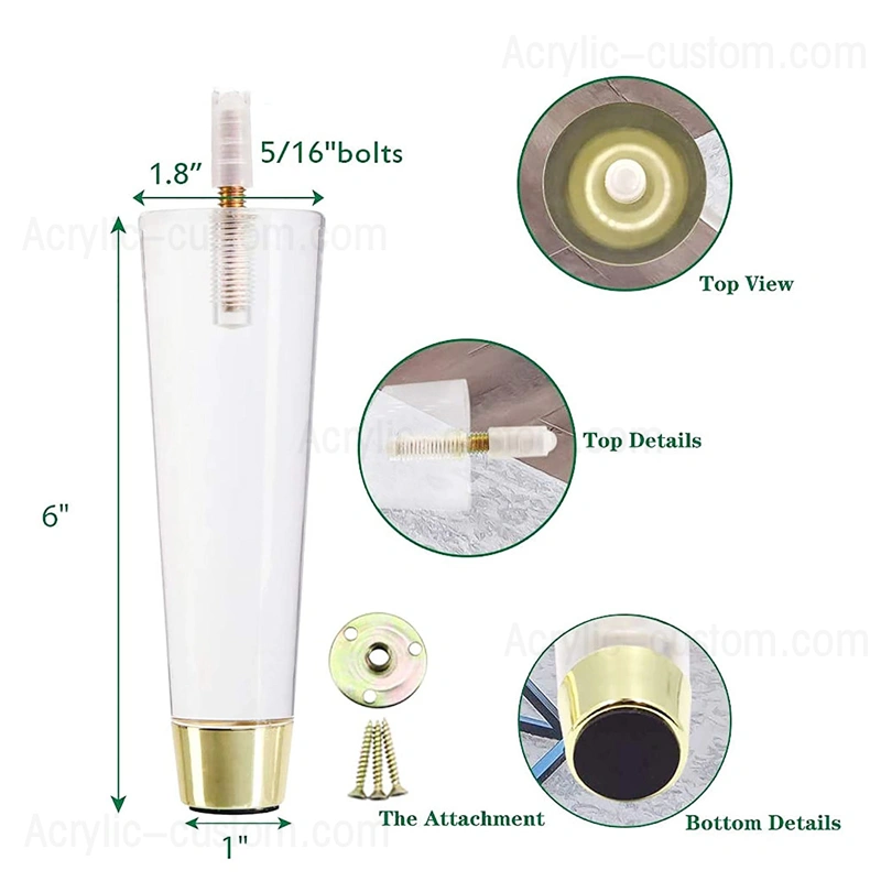 長いアクリル家具の脚と足、カスタム家具の装飾 