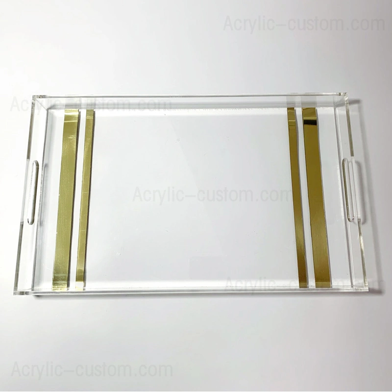 Factory Price Acrylic Tray, Clear Service Tray with Handle