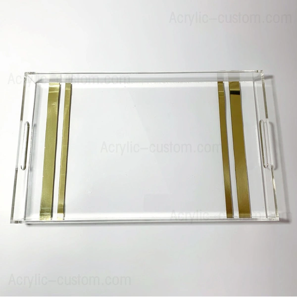 Factory Price Acrylic Tray, Clear Service Tray with Handle
