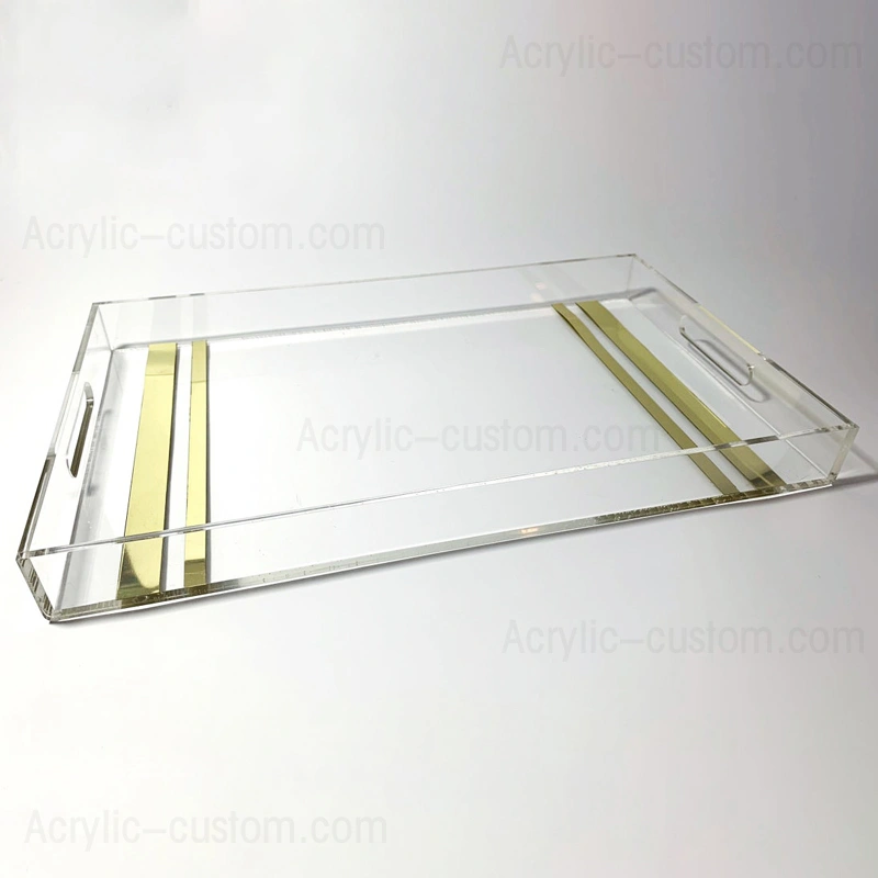 Factory Price Acrylic Tray, Clear Service Tray with Handle