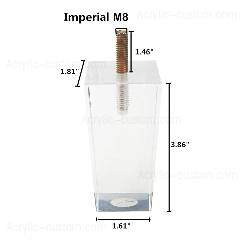 カスタムクリアアクリル家具の脚、ソファの脚の卸売 