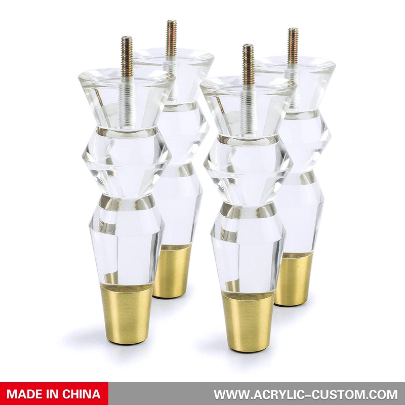 先細のアクリル家具の脚 モダンで透明な家具 ソファの足 