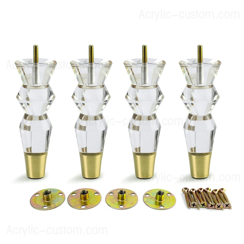 先細のアクリル家具の脚 モダンで透明な家具 ソファの足 