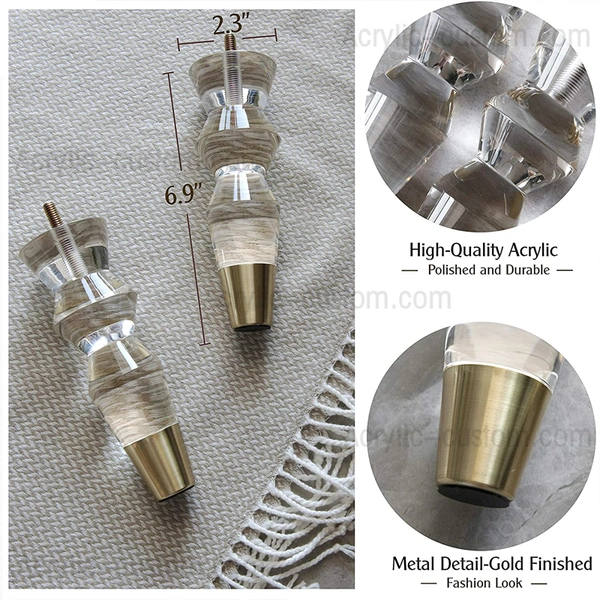 先細のアクリル家具の脚 モダンで透明な家具 ソファの足