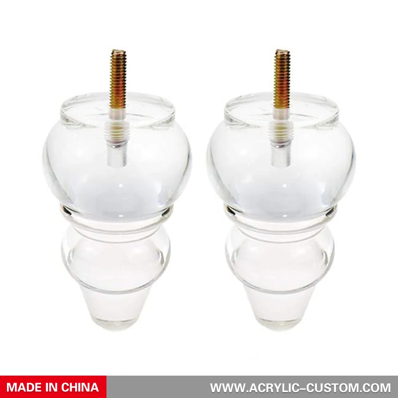 مخصص الاكريليك شكل القرع أرجل الأثاث واضحة أقدام الأثاث وسيت 