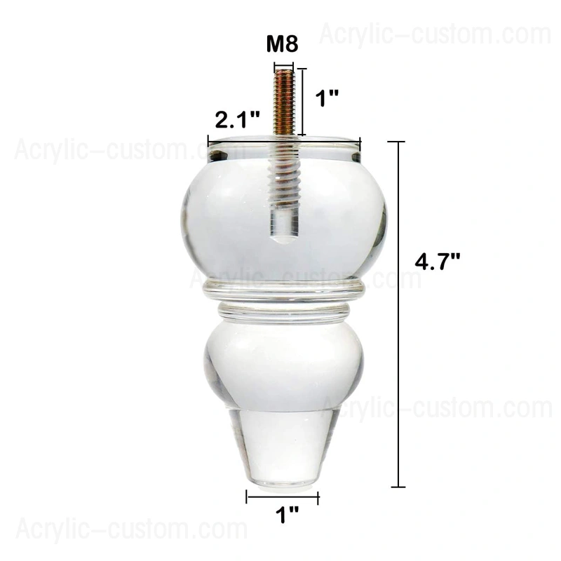 مخصص الاكريليك شكل القرع أرجل الأثاث واضحة أقدام الأثاث وسيت 