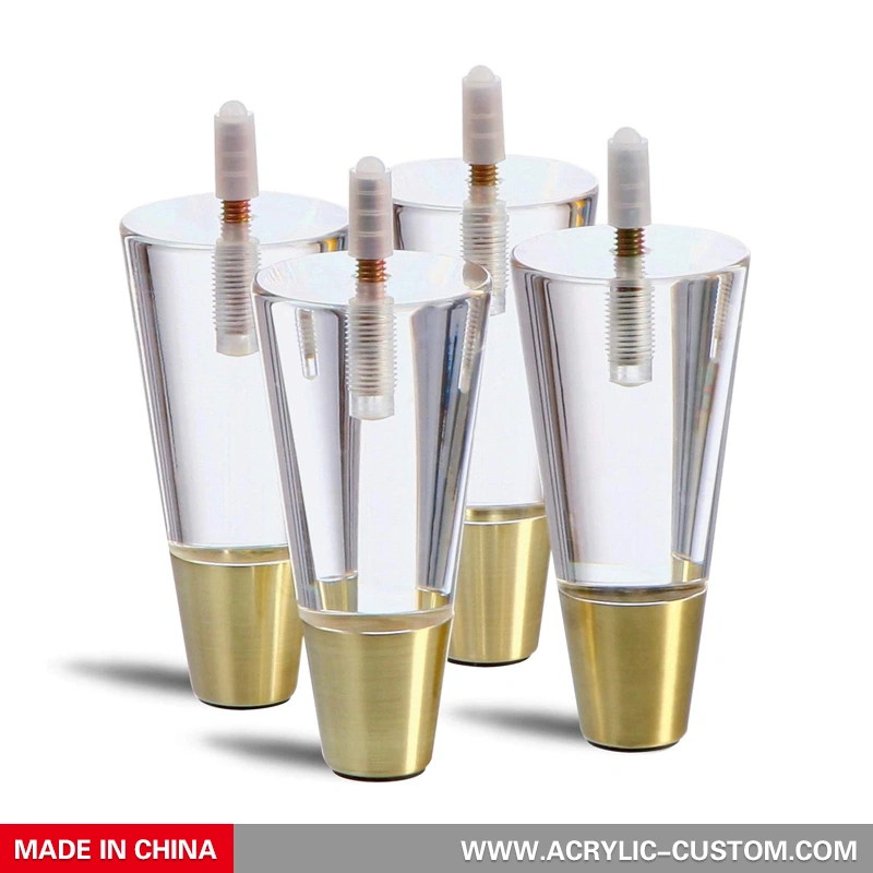 安いアクリル家具の脚 モダンな透明なルーサイト テーブルの脚 