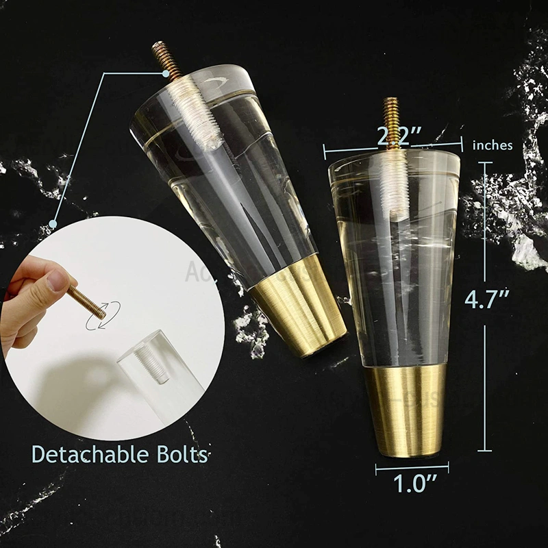 安いアクリル家具の脚 モダンな透明なルーサイト テーブルの脚 