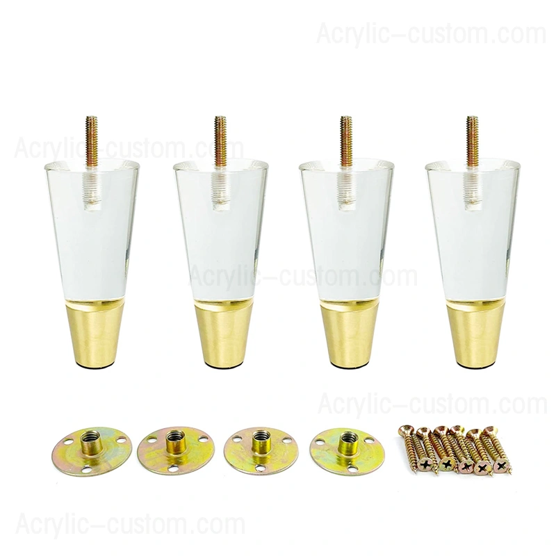 安いアクリル家具の脚 モダンな透明なルーサイト テーブルの脚 