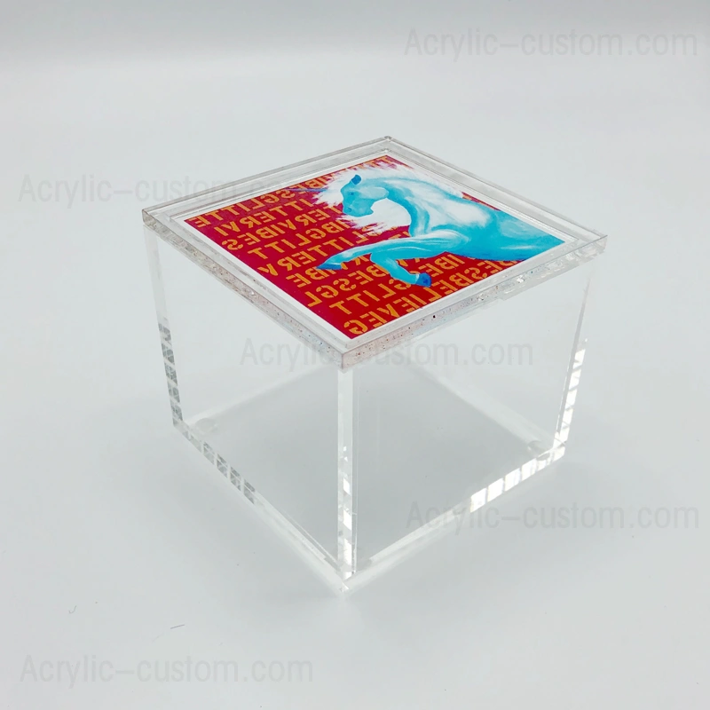 工場出荷時の価格アクリル ボックス uv プリント パターン クリア ギフト包装ボックス 