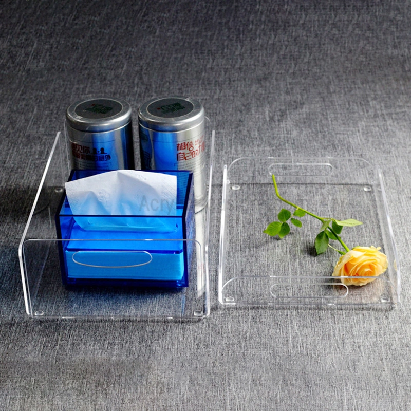 Wholesale Large Clear Bathroom Trays Acrylic Vanity Storage Trays