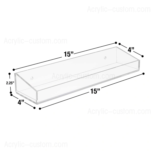 Étagère flottante acrylique prix usine étagères de salle de bain claires pour le stockage
