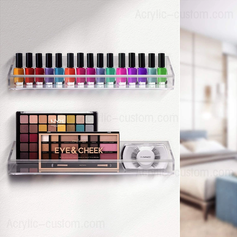 工場価格アクリルフローティングシェルフクリアバスルームシェルフ収納用 