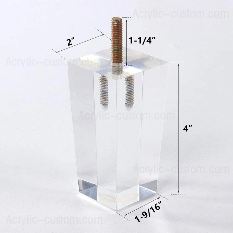 أرجل أكريليك بالجملة لأثاث الأريكة ، أقدام أثاث وسيت شفافة 