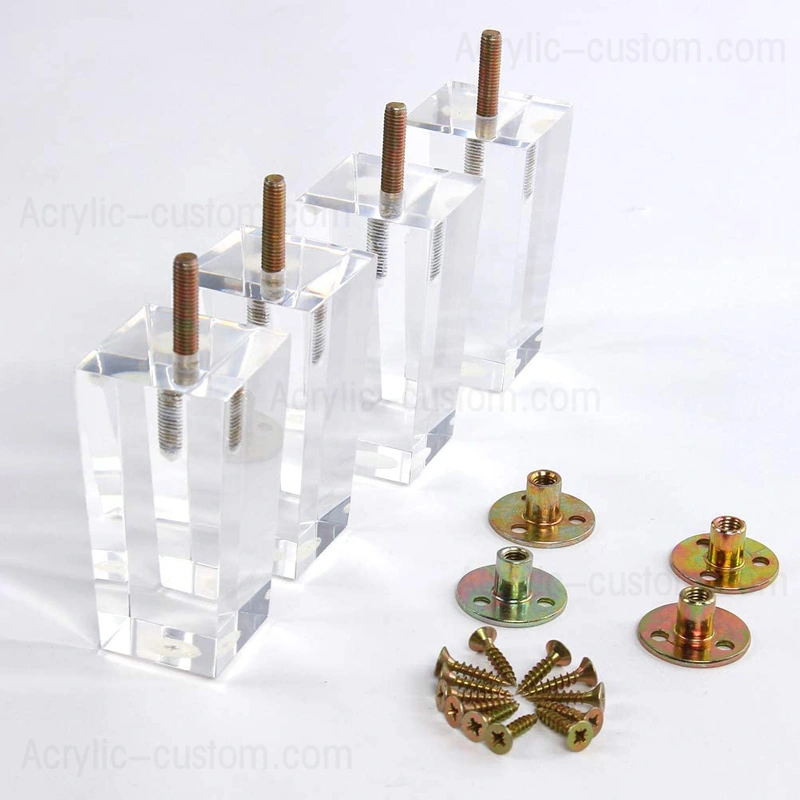 أرجل أكريليك بالجملة لأثاث الأريكة ، أقدام أثاث وسيت شفافة 