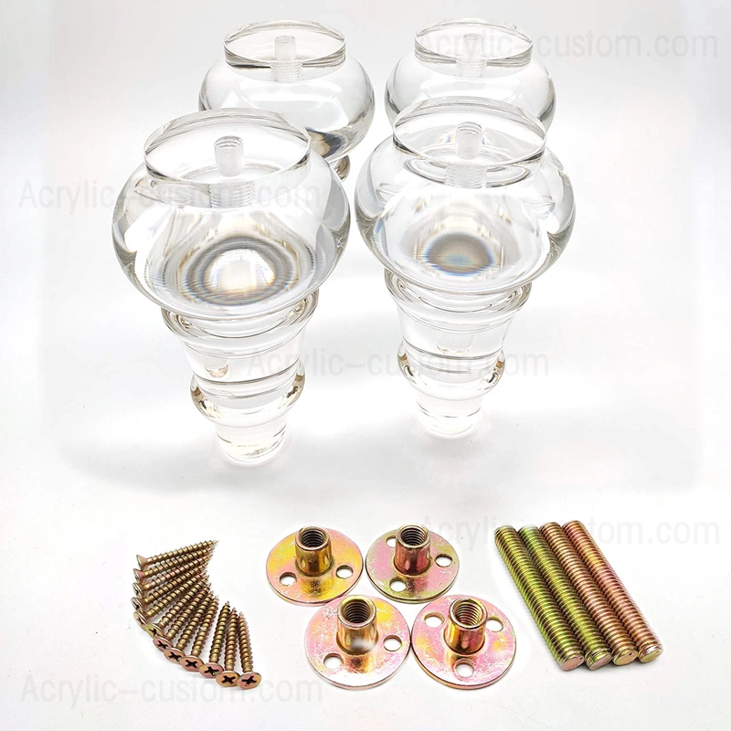 ひょうたん形の家具の足のための透明なアクリルの足diyのテーブルの足 