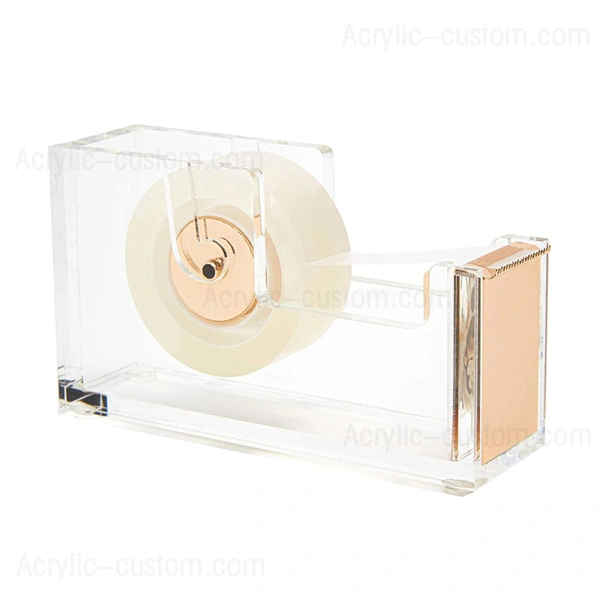 テープディスペンサー、金のアクセントのカッティングブレード付きアクリルテープディスペンサー