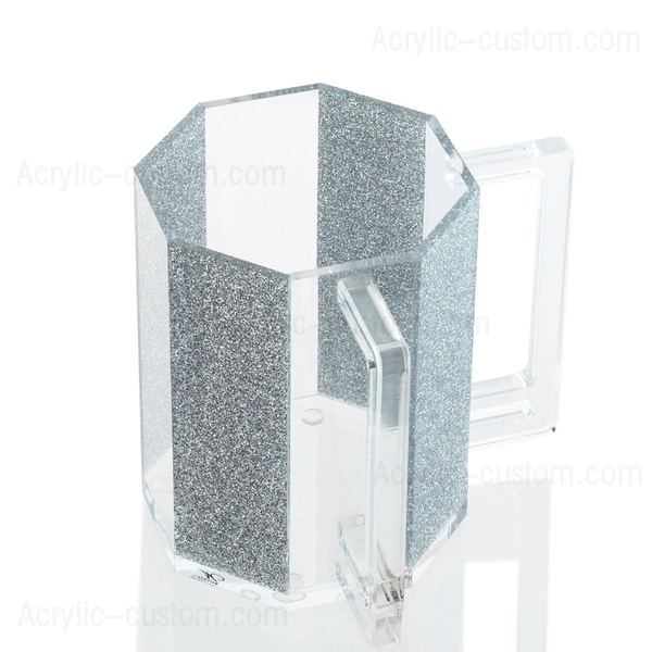 洗浄カップユダイカ、アクリルハンドル付きルーサイト六角形洗浄カップ