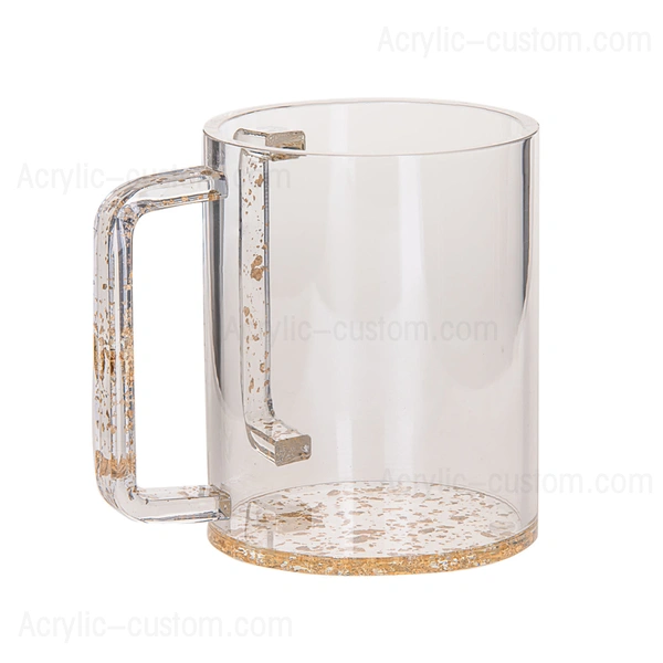 着色されたルーサイト洗浄カップ、ハンドル付きの丸いアクリル洗浄カップ