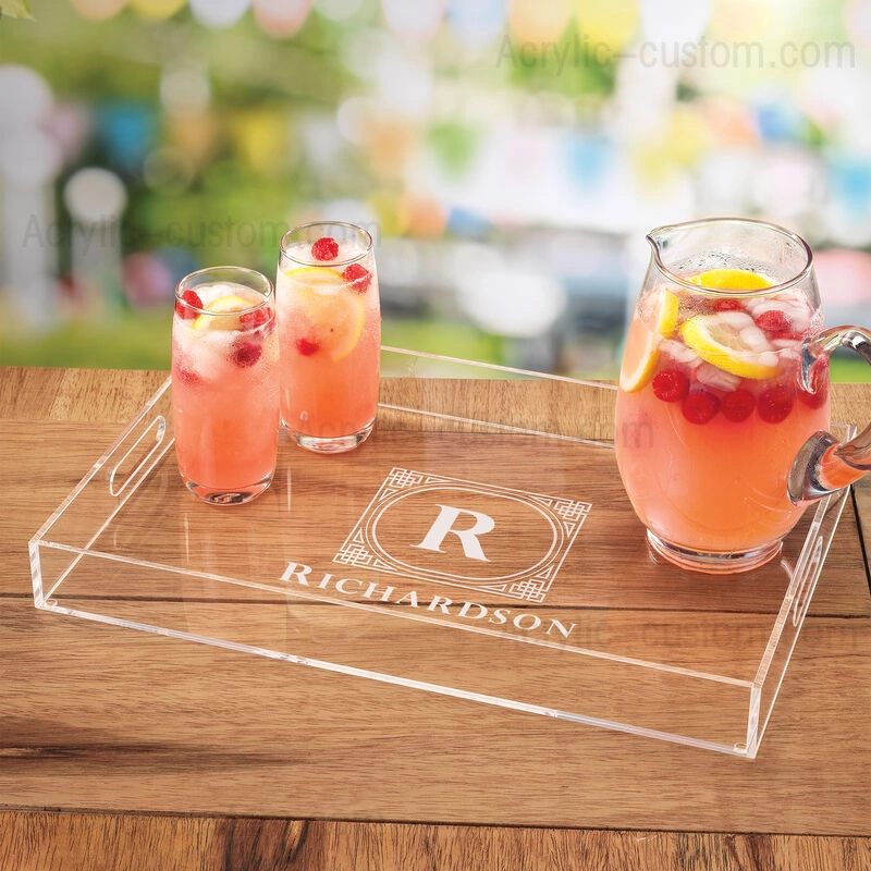 Acrylic Tray, Clear Service Tray with Custom Private LOGO